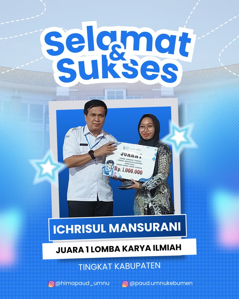 Mahasiswa PAUD UMNU Kebumen Raih Juara I Lomba Karya Ilmiah Pemuda Jambore Pemuda Kabupaten Kebumen 2026
